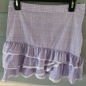 Lilly Pulitzer gingham flare skirt lilac and white size 6